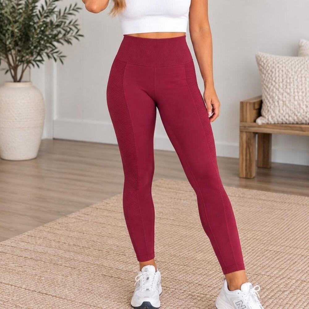 Gymshark burgundy high-waisted leggings